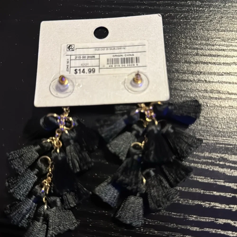 Sugarfix by Baublebar Black Tassel Earrings - Picture 2 of 2
